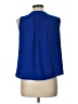 Apt. 9 100% Polyester Solid Blue Sleeveless Blouse Size L (petite) - photo 2