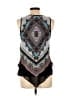 BCX 100% Polyester Black White Sleeveless Blouse Size L - photo 2