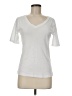 Three Dots 100% Cotton Solid White Short Sleeve T-Shirt Size M - photo 2