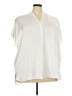 Lane Bryant 100% Polyester Ivory Short Sleeve Blouse Size 22 - 24 Plus - photo 1