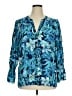 Lilly Pulitzer 100% Polyester Blue 3/4 Sleeve Blouse Size XL - photo 1