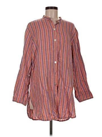 Flax 3/4 Sleeve Button-Down Shirt (view 1)