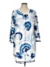 Boston Proper 100% Rayon Paisley Blue Casual Dress Size L - photo 1