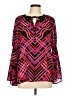 Kaari Blue 100% Polyester Pink Long Sleeve Blouse Size L - photo 1