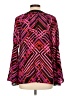 Kaari Blue 100% Polyester Pink Long Sleeve Blouse Size L - photo 2