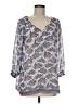 Charming Charlie 100% Polyester Silver 3/4 Sleeve Blouse Size M - photo 1