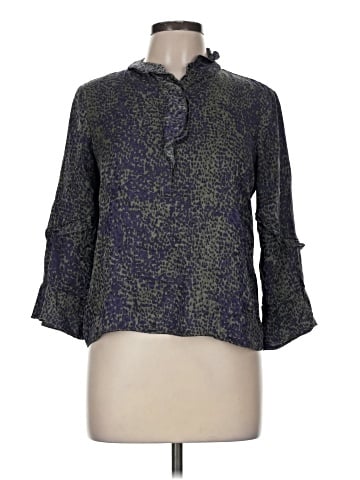 Ecru 3/4 Sleeve Silk Top (view 1)