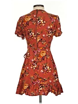 xhilaration dress orange Xhilaration Burnt Orange Floral Long Sleeve Dress Small