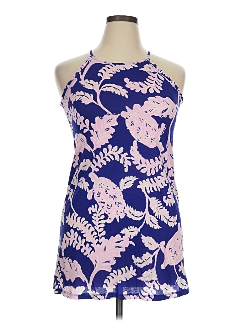 Pre-owned Lilly Pulitzer Sleeveless Top Purple Halter Neckline Tops