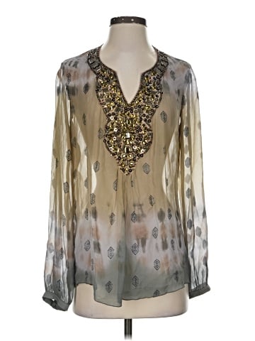 Hale Bob Long Sleeve Silk Top (view 1)