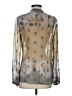 Hale Bob 100% Silk Silver Long Sleeve Silk Top Size XS - photo 2
