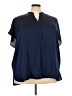 Lane Bryant Blue Short Sleeve Blouse Size 22 - 24 Plus - photo 1