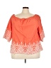 Roaman's 100% Cotton Orange 3/4 Sleeve Blouse Size 28w - photo 1