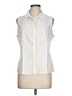 Magaschoni 100% Cotton Ivory Sleeveless Button-Down Shirt Size 10 - photo 1