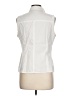 Magaschoni 100% Cotton Ivory Sleeveless Button-Down Shirt Size 10 - photo 2