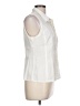Magaschoni 100% Cotton Ivory Sleeveless Button-Down Shirt Size 10 - photo 4