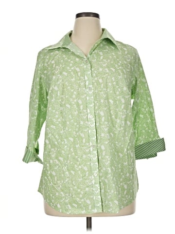 Talbots 3/4 Sleeve Button-Down Shirt (view 1)
