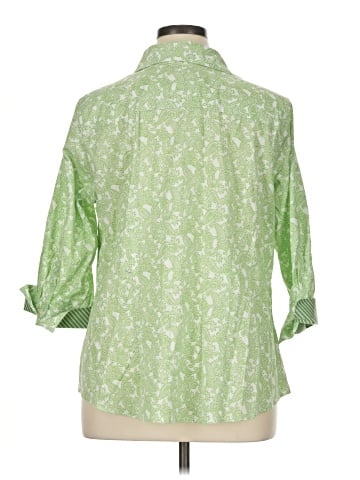 Talbots 3/4 Sleeve Button-Down Shirt (view 2)