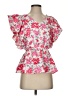 Hayden Floral Pink Short Sleeve Blouse Size S - photo 1