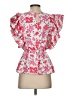 Hayden Floral Pink Short Sleeve Blouse Size S - photo 2