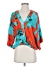 On The Road... 100% Rayon Teal 3/4 Sleeve Blouse Size S - photo 1