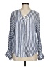 Rails Stripes Blue Long Sleeve Blouse Size M - photo 1