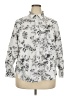 Talbots Print White Silver Long Sleeve Button-Down Shirt Size 18 - photo 1