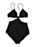 J.Crew Solid Black Two Piece Swimsuit Size 8 - photo 1