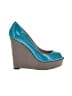 Vince Camuto Color Block Teal Blue Wedges Size 6 1/2 - photo 1
