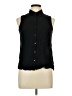 Ambiance Apparel 100% Rayon Black Sleeveless Button-Down Shirt Size L - photo 1