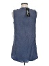 Lola P. Blue Sleeveless Button-Down Shirt Size M - photo 2