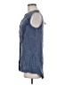 Lola P. Blue Sleeveless Button-Down Shirt Size M - photo 5