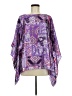 Susan Graver 100% Polyester Paisley Purple Poncho Size M - photo 1
