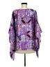 Susan Graver 100% Polyester Paisley Purple Poncho Size M - photo 2