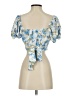 Blu Pepper 100% Polyester Floral Blue Short Sleeve Blouse Size S - photo 2