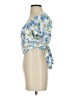 Blu Pepper 100% Polyester Floral Blue Short Sleeve Blouse Size S - photo 5