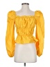Just Fab 100% Cotton Yellow 3/4 Sleeve Blouse Size S - photo 1
