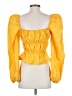 Just Fab 100% Cotton Yellow 3/4 Sleeve Blouse Size S - photo 2