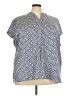 Lane Bryant 100% Polyester Polka Dots Blue Short Sleeve Blouse Size 22 - 24 Plus - photo 1
