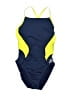 Speedo 100% Polyester Color Block Blue One Piece Swimsuit Size Sm (32) - photo 1