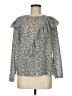 Topshop 100% Polyester Silver Long Sleeve Blouse Size 6 - photo 1