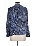 Parker 100% Silk Animal Print Blue Long Sleeve Silk Top Size L - photo 2