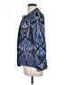 Parker 100% Silk Animal Print Blue Long Sleeve Silk Top Size L - photo 5