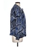 Parker 100% Silk Animal Print Blue Long Sleeve Silk Top Size L - photo 4