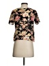 Topshop 100% Polyester Floral Black Short Sleeve T-Shirt Size 2 - photo 2