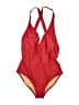 J.Crew Solid Red One Piece Swimsuit Size 10 - photo 1