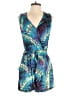 Bisou Bisou 100% Rayon Tropical Blue Romper Size S - photo 1