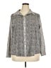 Apt. 9 100% Polyester Chevron-herringbone Silver Long Sleeve Blouse Size 2X - photo 1