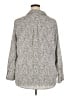 Apt. 9 100% Polyester Chevron-herringbone Silver Long Sleeve Blouse Size 2X - photo 2