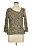 Soft Surroundings Animal Print Tan 3/4 Sleeve T-Shirt Size L - photo 1